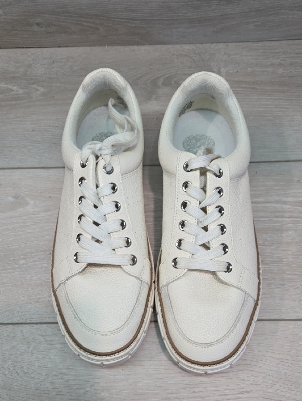 Vince Camuto Women Rezelli White Platform Leather Sneakers Shoes Sz 10M - Picture 4 of 12
